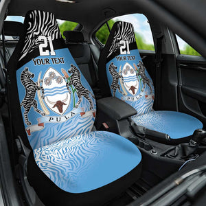 Botswana Cricket Custom Car Seat Cover Baggy Blues African Zebra Skins Pattern - African Pride