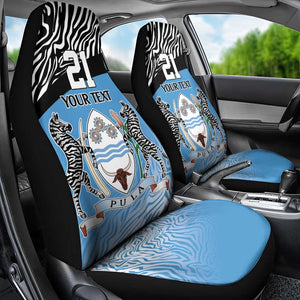 Botswana Cricket Custom Car Seat Cover Baggy Blues African Zebra Skins Pattern - African Pride