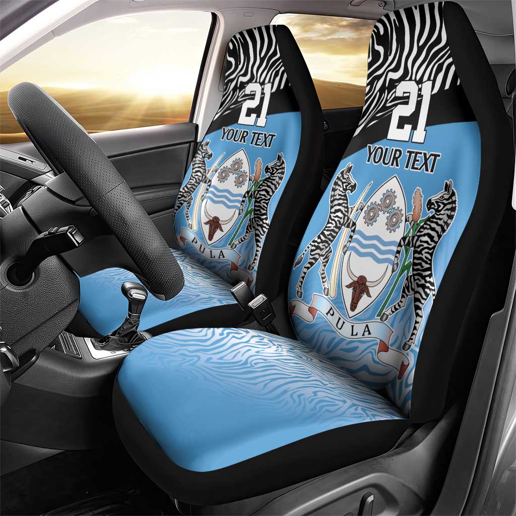 Botswana Cricket Custom Car Seat Cover Baggy Blues African Zebra Skins Pattern - African Pride