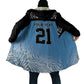 Botswana Cricket Custom Cloak Baggy Blues African Zebra Skins Pattern