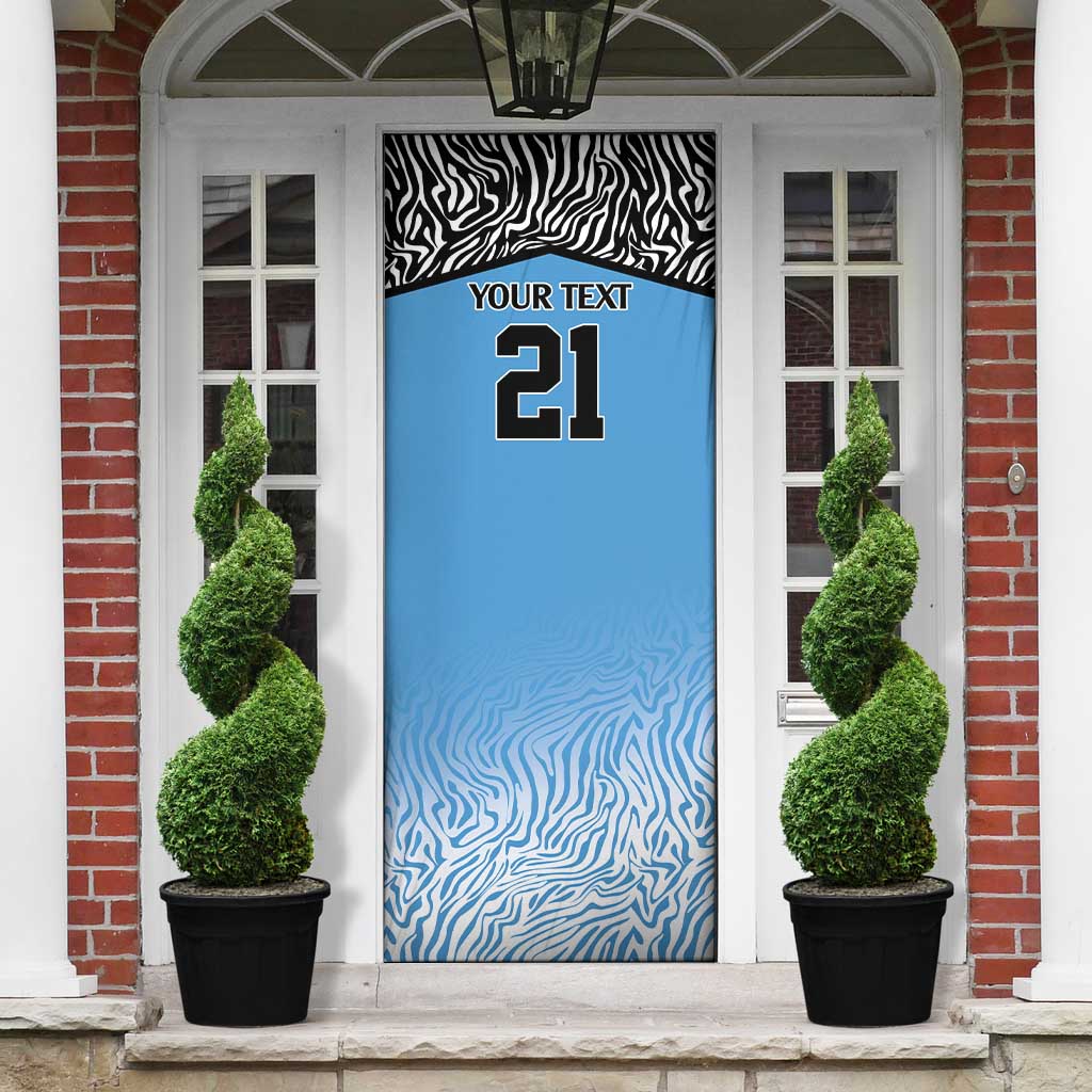 Botswana Cricket Custom Door Cover Baggy Blues African Zebra Skins Pattern