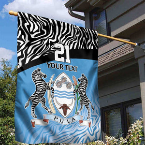 Botswana Cricket Custom Garden Flag Baggy Blues African Zebra Skins Pattern - African Pride