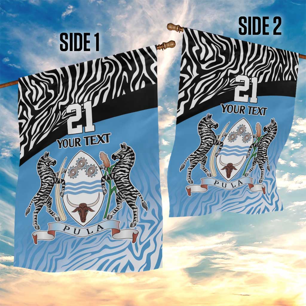 Botswana Cricket Custom Garden Flag Baggy Blues African Zebra Skins Pattern - African Pride