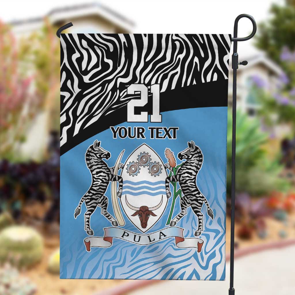 Botswana Cricket Custom Garden Flag Baggy Blues African Zebra Skins Pattern - African Pride