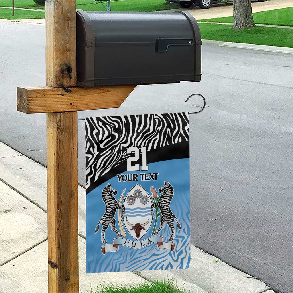 Botswana Cricket Custom Garden Flag Baggy Blues African Zebra Skins Pattern - African Pride