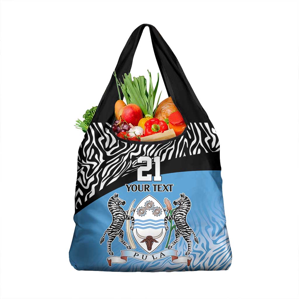 Botswana Cricket Custom Grocery Bag Baggy Blues African Zebra Skins Pattern - African Pride