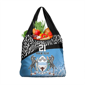 Botswana Cricket Custom Grocery Bag Baggy Blues African Zebra Skins Pattern - African Pride