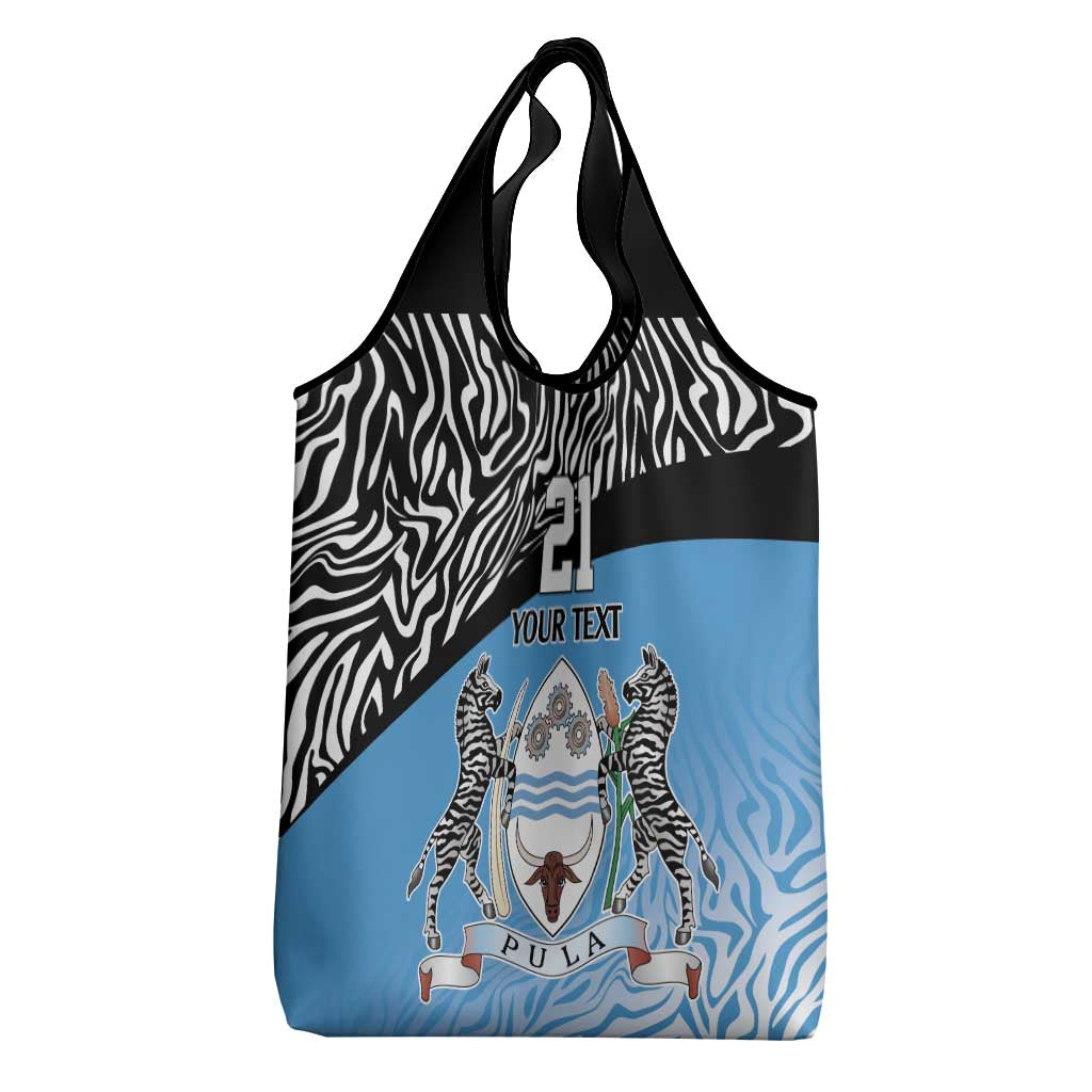 Botswana Cricket Custom Grocery Bag Baggy Blues African Zebra Skins Pattern - African Pride