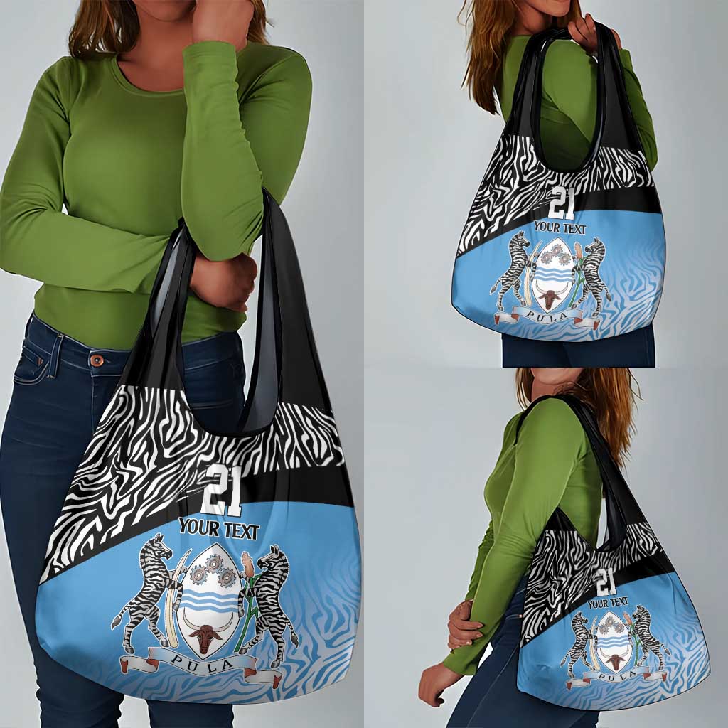 Botswana Cricket Custom Grocery Bag Baggy Blues African Zebra Skins Pattern - African Pride