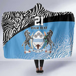 Botswana Cricket Custom Hooded Blanket Baggy Blues African Zebra Skins Pattern - African Pride