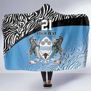Botswana Cricket Custom Hooded Blanket Baggy Blues African Zebra Skins Pattern - African Pride