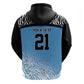 Botswana Cricket Custom Hoodie Baggy Blues African Zebra Skins Pattern - African Pride
