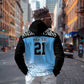 Botswana Cricket Custom Hoodie Baggy Blues African Zebra Skins Pattern - African Pride