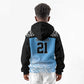 Botswana Cricket Custom Kid Hoodie Baggy Blues African Zebra Skins Pattern - African Pride