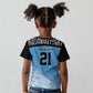 Botswana Cricket Custom Kid T shirt Baggy Blues African Zebra Skins Pattern - African Pride