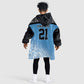 Botswana Cricket Custom Kid Wearable Blanket Hoodie Baggy Blues African Zebra Skins Pattern - African Pride