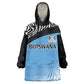 Botswana Cricket Custom Kid Wearable Blanket Hoodie Baggy Blues African Zebra Skins Pattern - African Pride