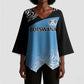 Botswana Cricket Custom Kimono Sleeve Blouse Baggy Blues African Zebra Skins Pattern