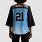 Botswana Cricket Custom Kimono Sleeve Blouse Baggy Blues African Zebra Skins Pattern