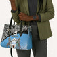 Botswana Cricket Custom Leather Bag Baggy Blues African Zebra Skins Pattern