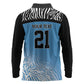 Botswana Cricket Custom Long Sleeve Polo Shirt Baggy Blues African Zebra Skins Pattern - African Pride