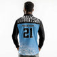 Botswana Cricket Custom Long Sleeve Polo Shirt Baggy Blues African Zebra Skins Pattern - African Pride