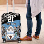 Botswana Cricket Custom Luggage Cover Baggy Blues African Zebra Skins Pattern - African Pride