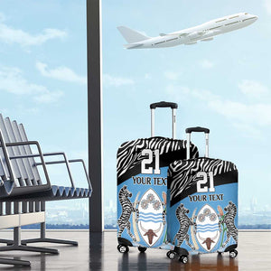 Botswana Cricket Custom Luggage Cover Baggy Blues African Zebra Skins Pattern - African Pride