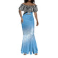 Botswana Cricket Custom Mermaid Dress Baggy Blues African Zebra Skins Pattern - African Pride