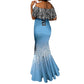 Botswana Cricket Custom Mermaid Dress Baggy Blues African Zebra Skins Pattern - African Pride