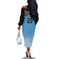 Botswana Cricket Custom Off The Shoulder Long Sleeve Dress Baggy Blues African Zebra Skins Pattern - African Pride