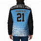 Botswana Cricket Custom Padded Jacket Baggy Blues African Zebra Skins Pattern