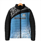 Botswana Cricket Custom Padded Jacket Baggy Blues African Zebra Skins Pattern
