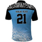 Botswana Cricket Custom Polo Shirt Baggy Blues African Zebra Skins Pattern - African Pride
