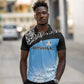 Botswana Cricket Custom Polo Shirt Baggy Blues African Zebra Skins Pattern - African Pride