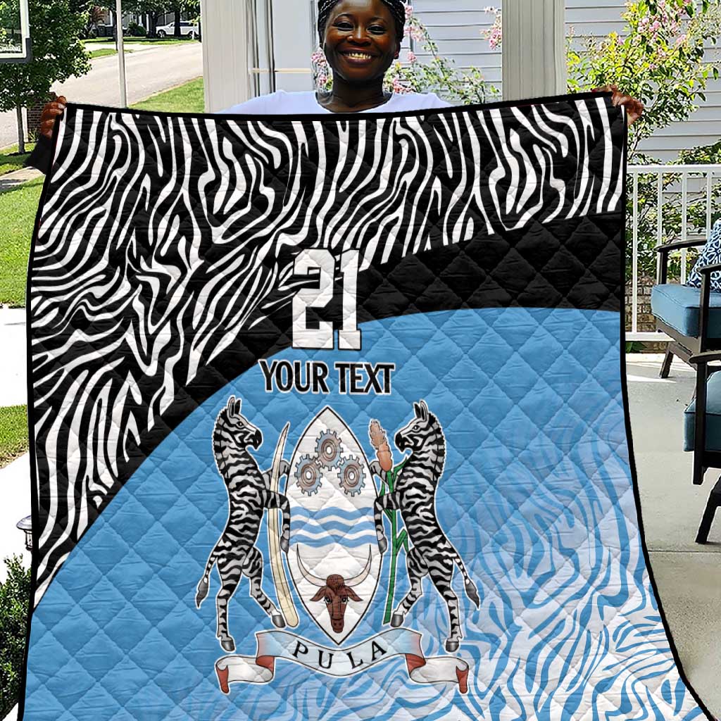 Botswana Cricket Custom Quilt Baggy Blues African Zebra Skins Pattern - African Pride
