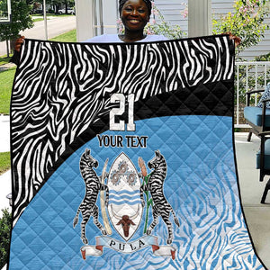 Botswana Cricket Custom Quilt Baggy Blues African Zebra Skins Pattern - African Pride