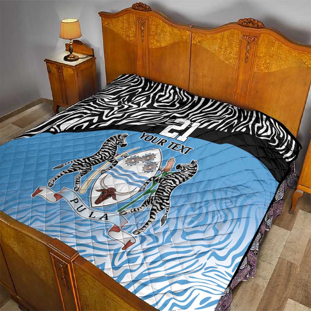 Botswana Cricket Custom Quilt Baggy Blues African Zebra Skins Pattern - African Pride