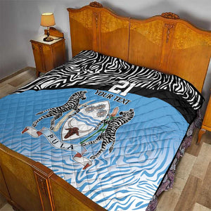 Botswana Cricket Custom Quilt Baggy Blues African Zebra Skins Pattern - African Pride