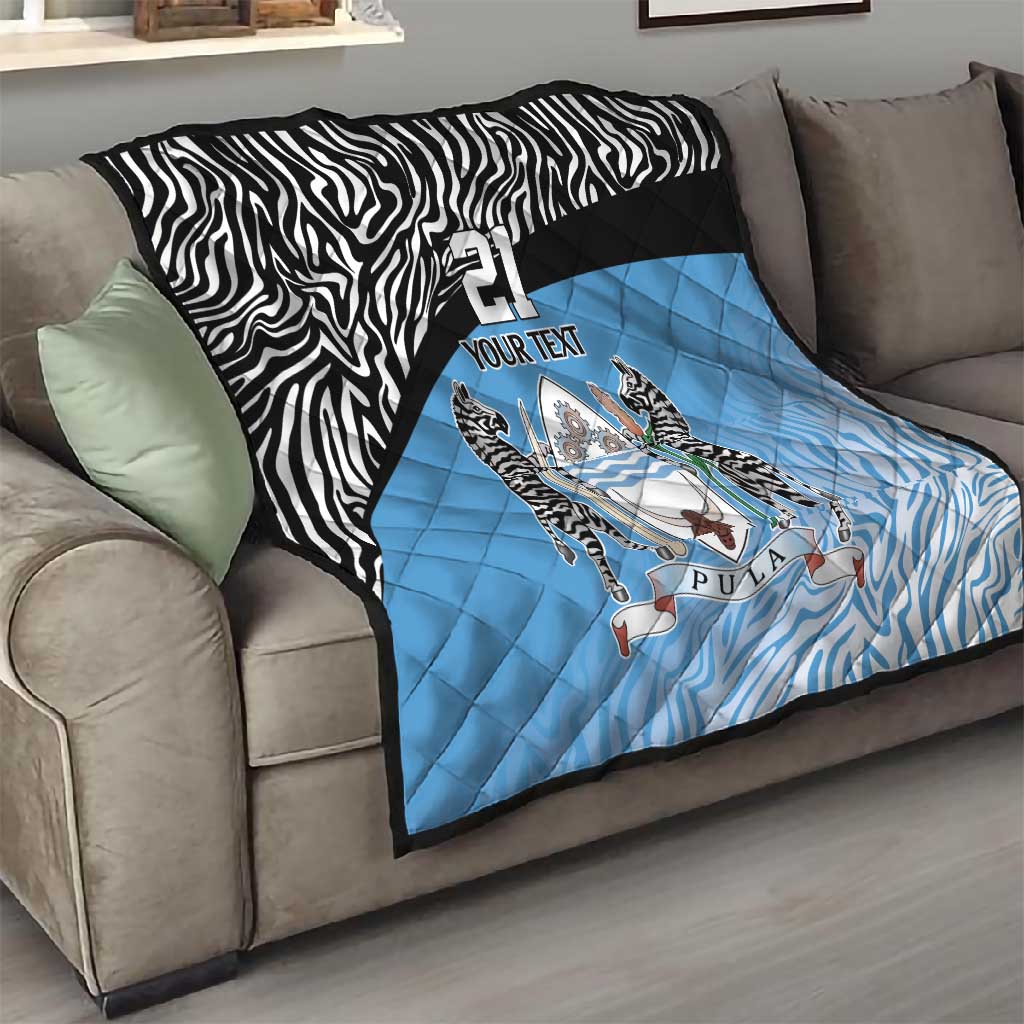 Botswana Cricket Custom Quilt Baggy Blues African Zebra Skins Pattern - African Pride