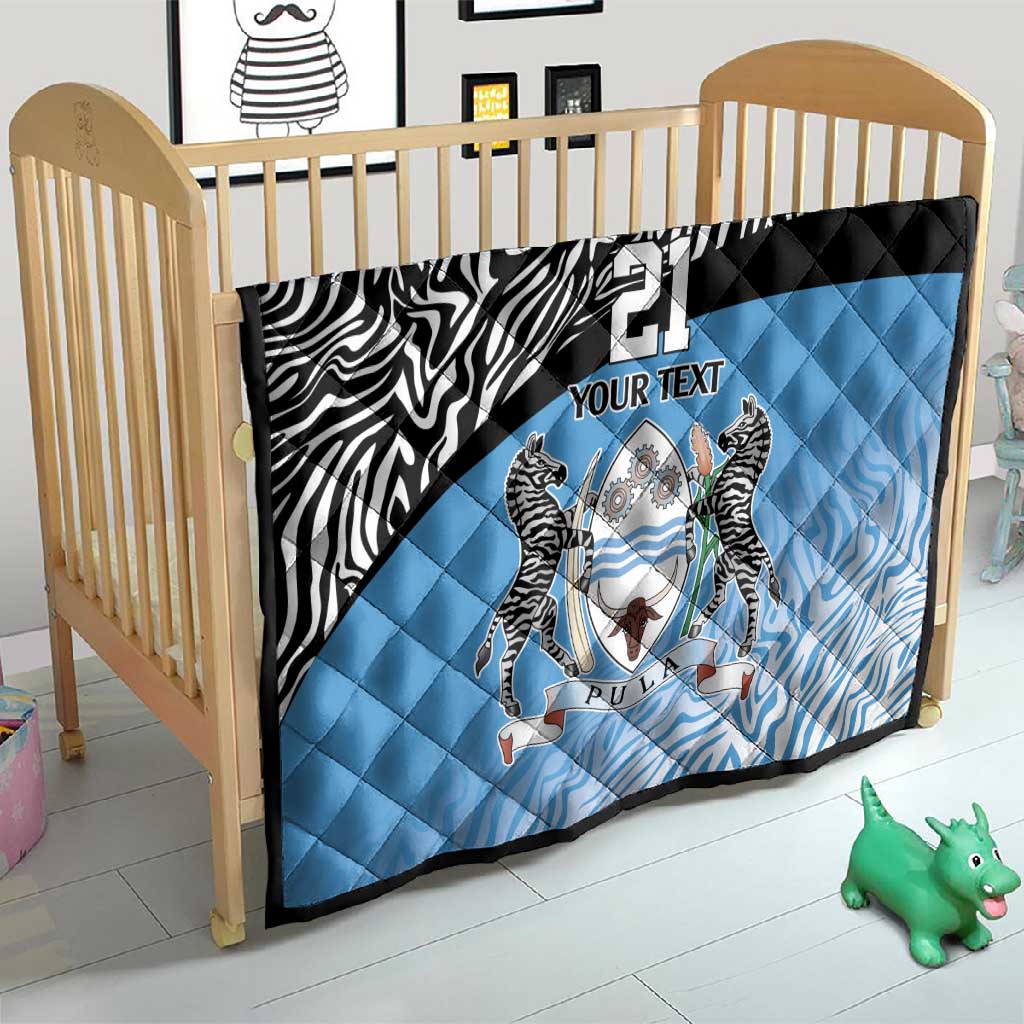 Botswana Cricket Custom Quilt Baggy Blues African Zebra Skins Pattern - African Pride