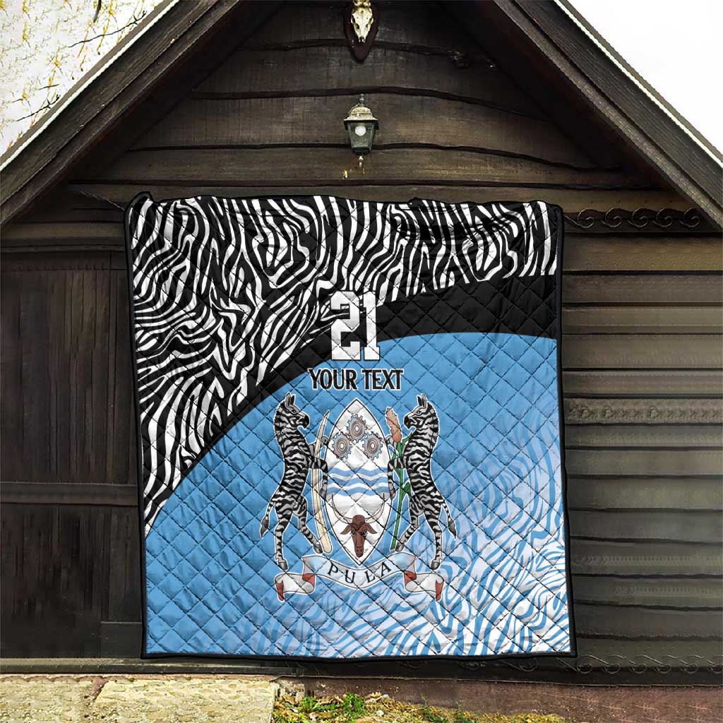 Botswana Cricket Custom Quilt Baggy Blues African Zebra Skins Pattern - African Pride