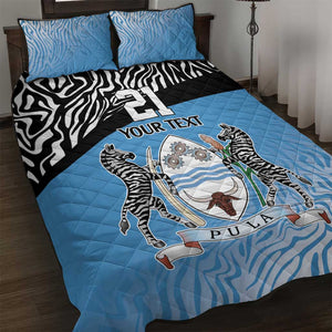Botswana Cricket Custom Quilt Bed Set Baggy Blues African Zebra Skins Pattern - African Pride