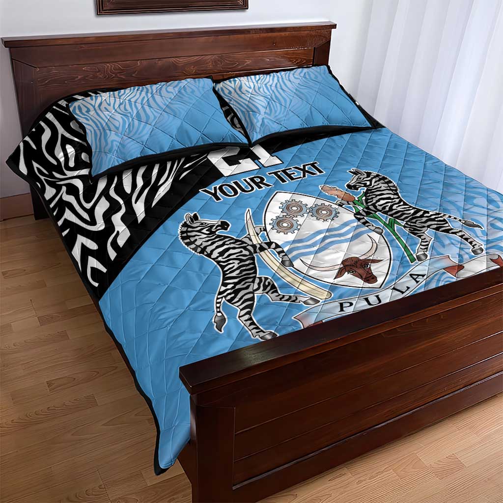Botswana Cricket Custom Quilt Bed Set Baggy Blues African Zebra Skins Pattern - African Pride