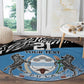 Botswana Cricket Custom Round Carpet Baggy Blues African Zebra Skins Pattern - African Pride