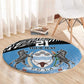 Botswana Cricket Custom Round Carpet Baggy Blues African Zebra Skins Pattern - African Pride