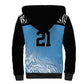 Botswana Cricket Custom Sherpa Hoodie Baggy Blues African Zebra Skins Pattern - African Pride