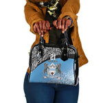 Botswana Cricket Custom Shoulder Handbag Baggy Blues African Zebra Skins Pattern - African Pride
