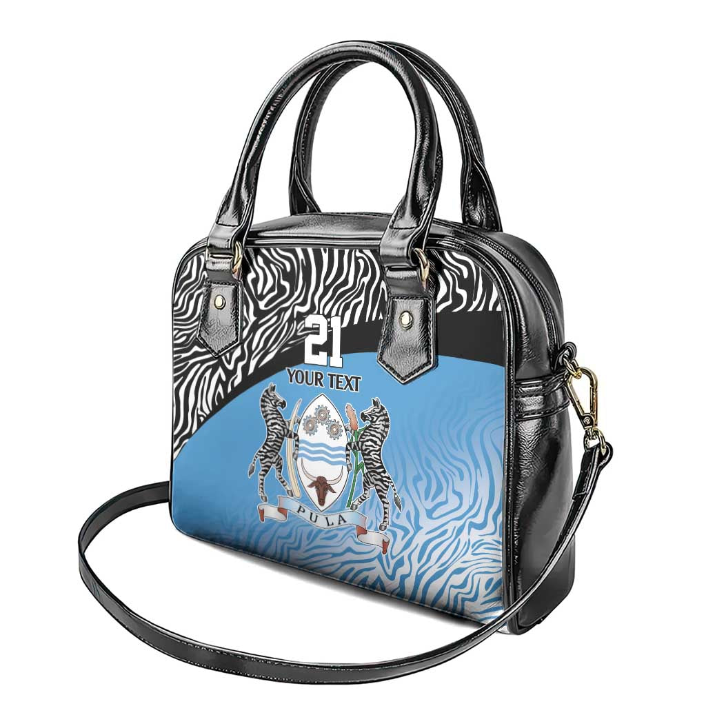 Botswana Cricket Custom Shoulder Handbag Baggy Blues African Zebra Skins Pattern - African Pride