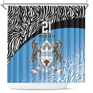 Botswana Cricket Custom Shower Curtain Baggy Blues African Zebra Skins Pattern - African Pride